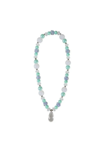 Great Pretenders Frozen Crystal Necklace Teal/White
