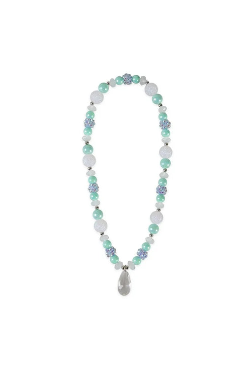 Great Pretenders Frozen Crystal Necklace Teal/White