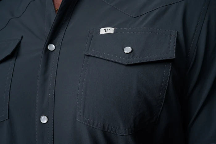 Grey Short Sleeve Pearl Snap Shirt by Ferrell