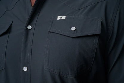 Grey Short Sleeve Pearl Snap Shirt by Ferrell
