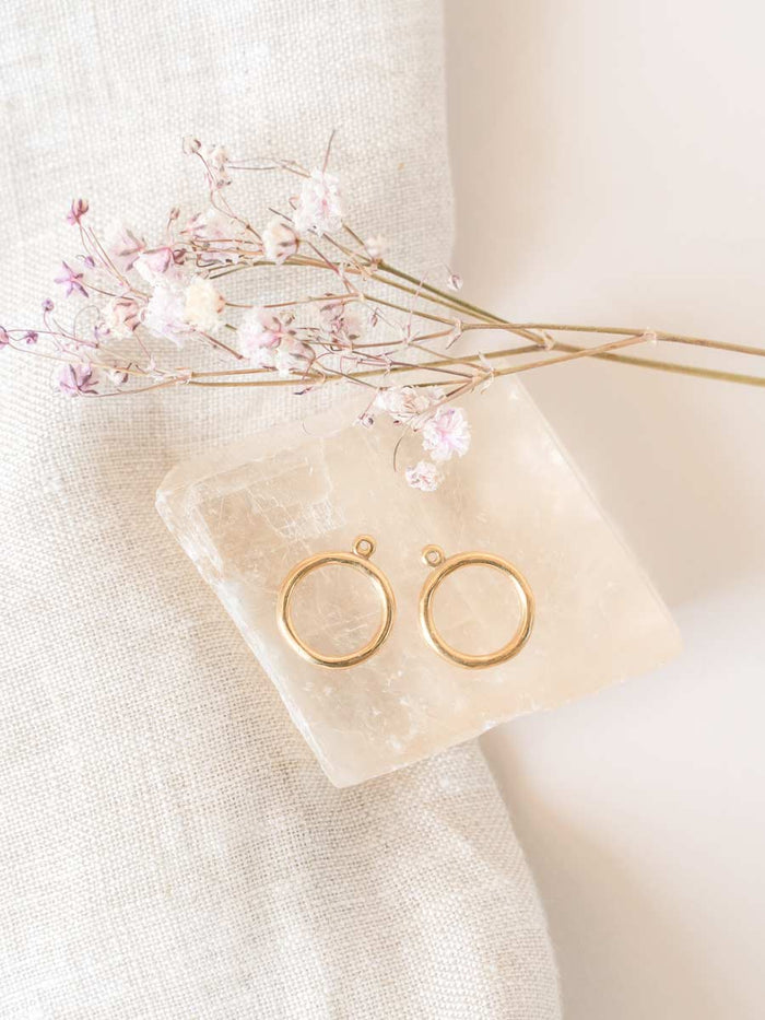 wellthy® 14k Yellow Gold Halo Earring Jackets