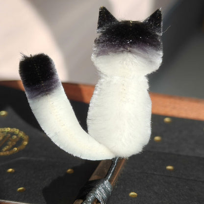 Handmade Ronghua Cat Hair Clips | Cute Colorful Mulberry Silk Velvet Kitten Clips