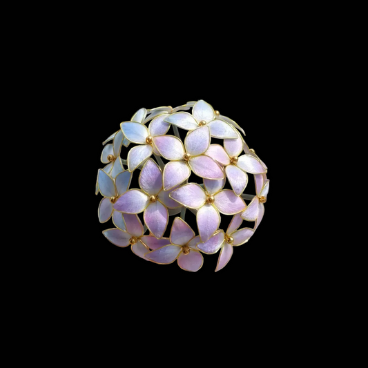Handmade Ronghua Hydrangea Ball Hairpin - Mulberry Silk Velvet Flower Hair Pin