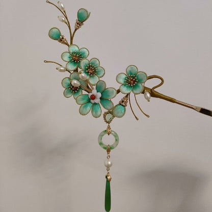 Handmade Ronghua Silk Velvet Plum Blossom Hairpin