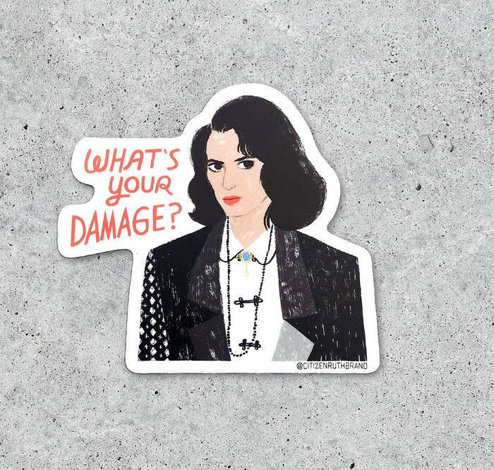 Heathers What's Your Damage vinyl sticker