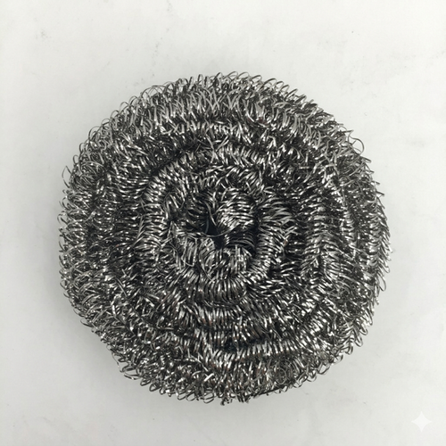 Metallic scrubber on a white background