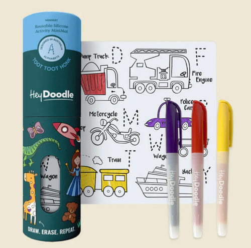 Hey Doodle Toot Toot Honk Mini Coloring & Doodle Mat