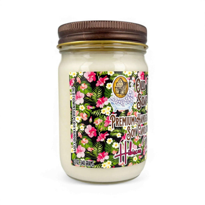 Hibiscus Palm Candle - Old Town Soap Co.