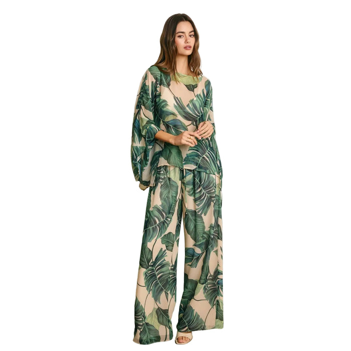 Hidden Oasis Wide Leg Pull On Pants