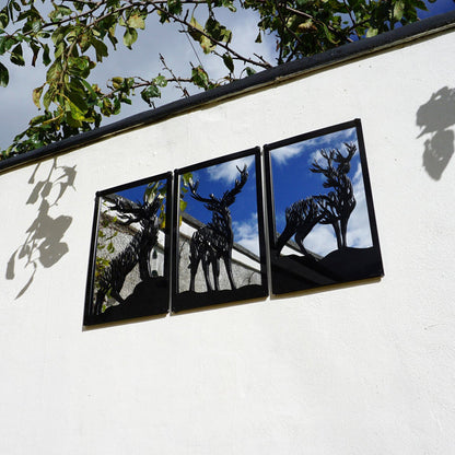 Highland Stag Mirror Panel Set-3