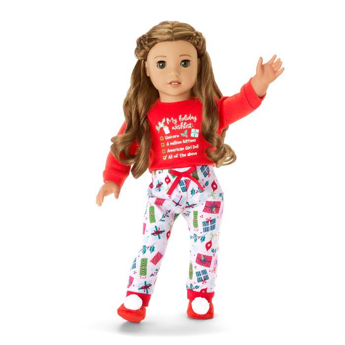 Holiday Wish List PJs for 18-inch Dolls