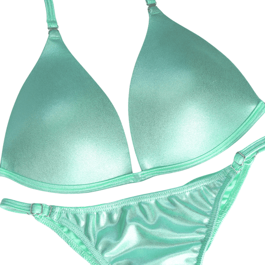 Hologram Mint Fit Model Competition Suit in mint green for NPC bikini competition suit and fit model competition suit