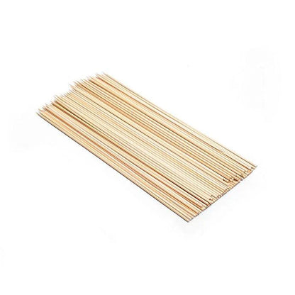 Bamboo skewers on a white background