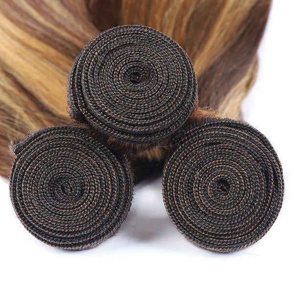 honey blonde highlight piano color human hair 3 bundles