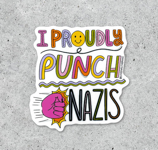 I Proudly Punch Nazis vinyl sticker