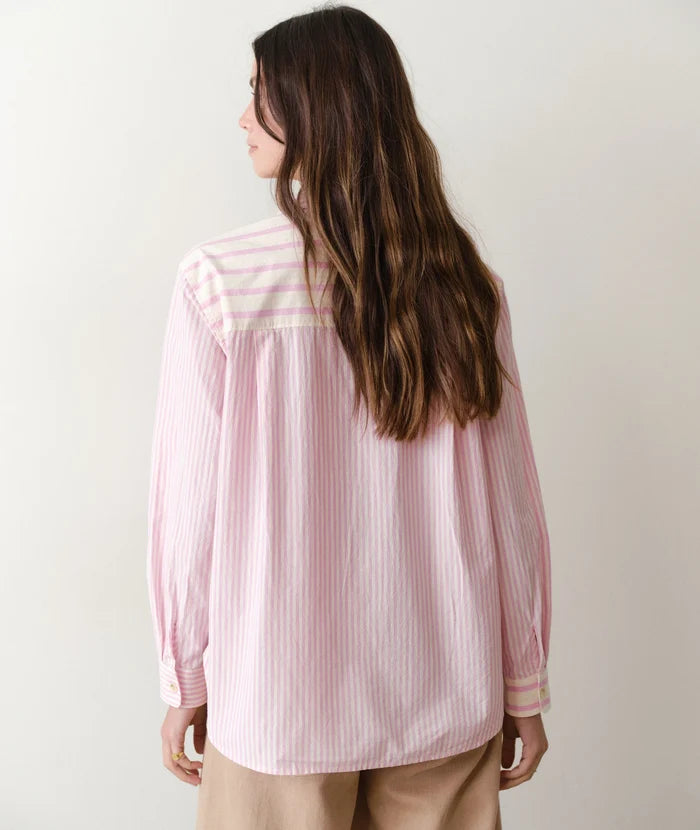 Jane Relaxed Shirt Cali Poplin Pink Stripe