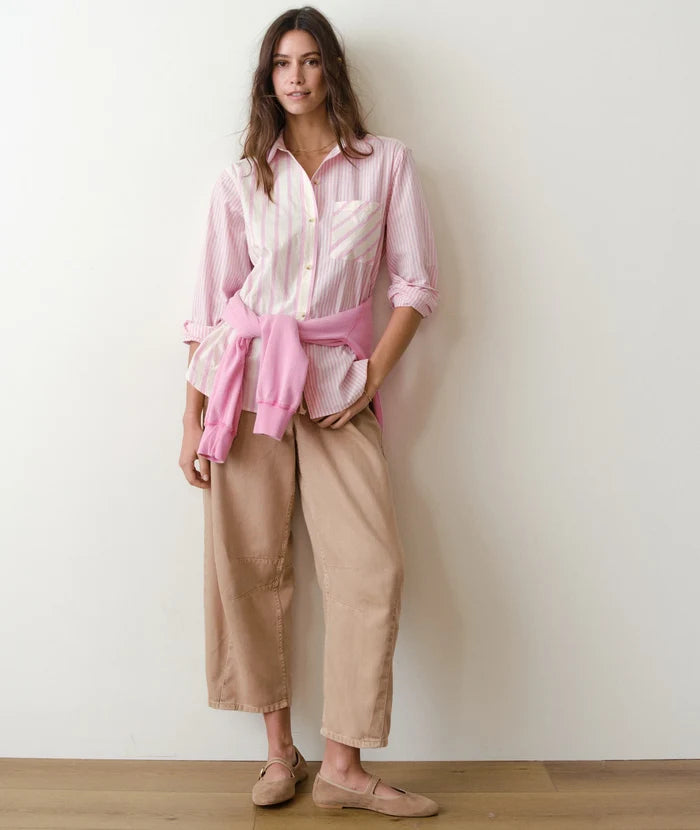 Jane Relaxed Shirt Cali Poplin Pink Stripe