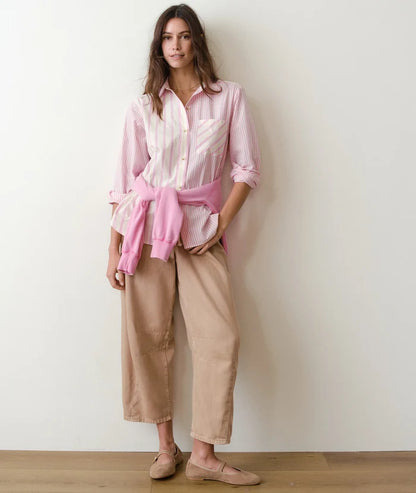 Jane Relaxed Shirt Cali Poplin Pink Stripe