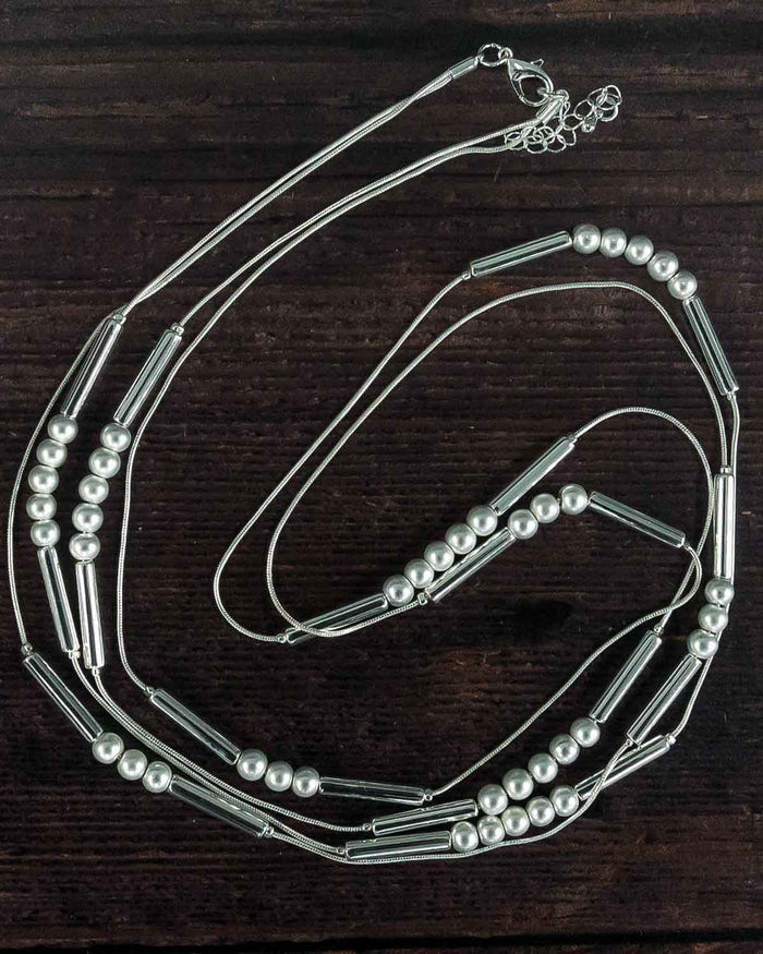 Janet Silver Beaded Ladies Necklace - Country Collection