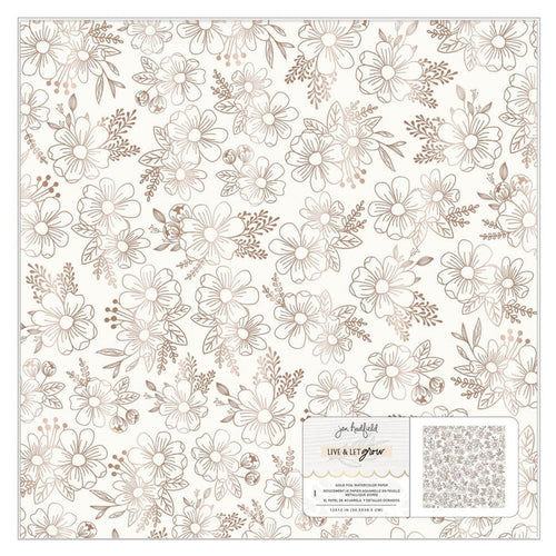 Jen Hadfield - Live & Let Grow - Specialty Paper 12"X12" - Watercolor Paper W/Gold Foil. Available at Embellish Away located in Bowmanville Ontario Canada.