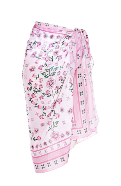 Jessie Zhao New York Beach Sarong Wrap in Pink Blossom