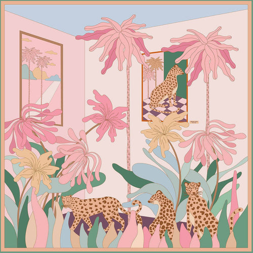 Jessie Zhao New York Double Sided Silk Scarf in Indoor Forest