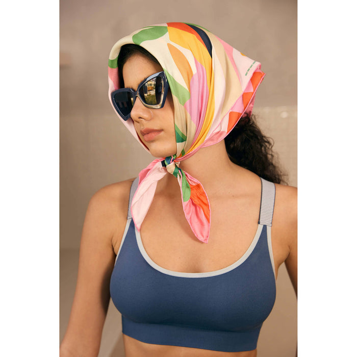 Jessie Zhao New York Double Sided Silk Scarf in Spring Garden Harmony
