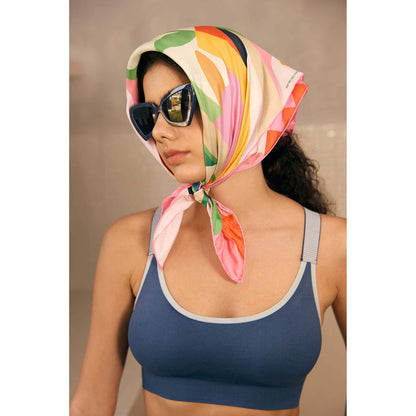Jessie Zhao New York Double Sided Silk Scarf in Spring Garden Harmony