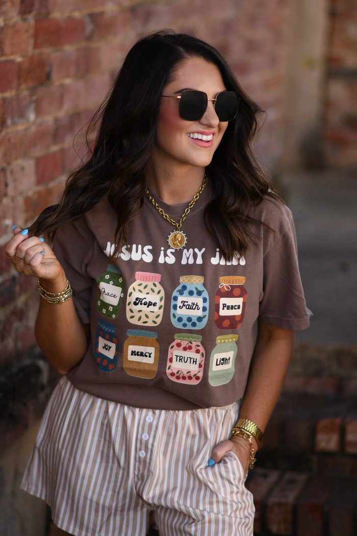 Jesus is my Jam Espresso Comfort Colors Tee