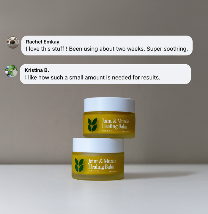 Frøya Organics Joint & Muscle Healing Balm 2-Pack product features and benefits overview