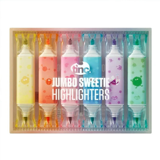 Jumbo Sweetie Double End Highlighter Pens – Set of 6 Colours