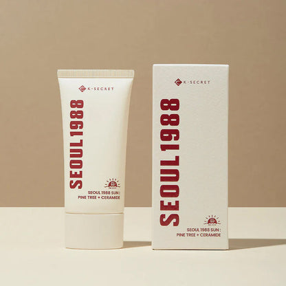 K-SECRET Seoul 1988 Sun: Pine Tree + Ceramide 50+ PA++++ - drėkinamasis veido kremas nuo saulės