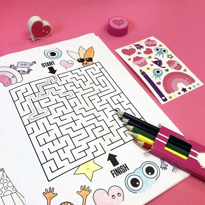 Kids Activity & Colouring Set with Stickers – Mallo Bundle