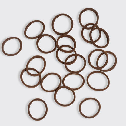 KITSCH Recycled Fabric Seamless Hair Elastics 20pc Set in Chocolate