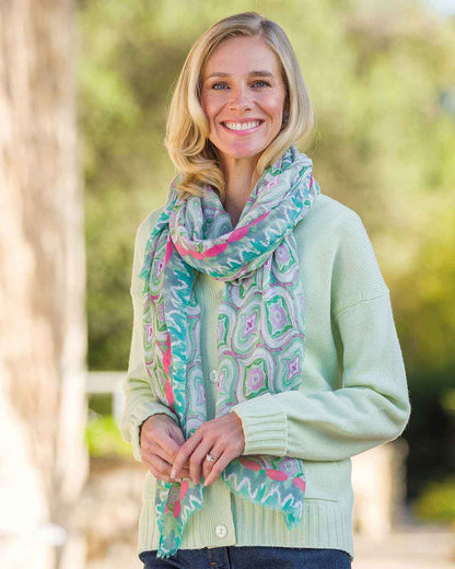 Kyla Platterned Viscose Scarf - Country Collection