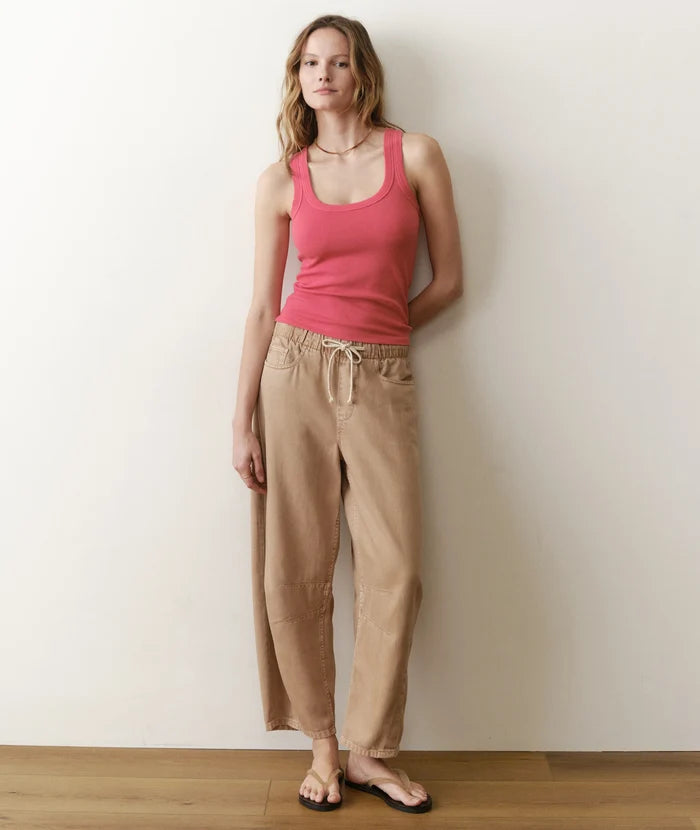 Lexi Rib Scoop Tank Bright Rose