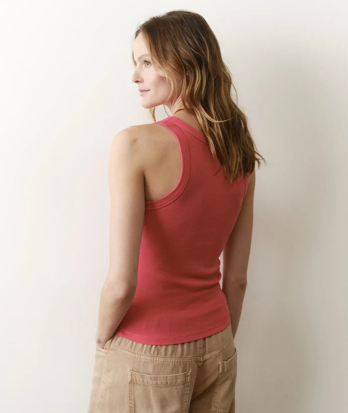 Lexi Rib Scoop Tank Bright Rose