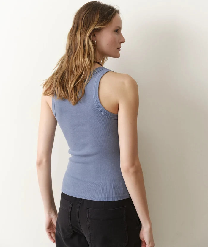 Lexi Rib Scoop Tank Vintage Indigo