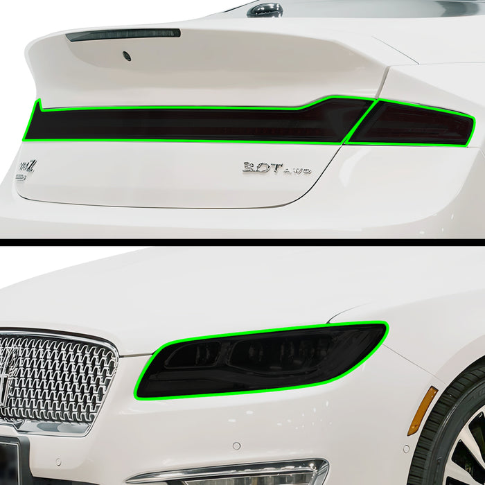 Full Headlight Taillight Precut Smoked PPF Tint Kit Film Overlay Fits Lincoln MKZ 2013 - 2020 - Bogar Tech Designs