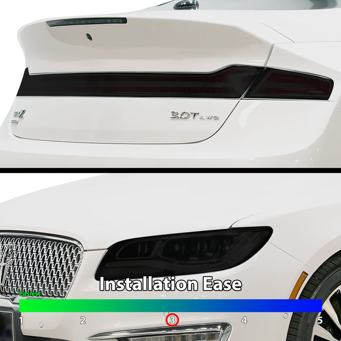 Full Headlight Taillight Precut Smoked PPF Tint Kit Film Overlay Fits Lincoln MKZ 2013 - 2020 - Bogar Tech Designs