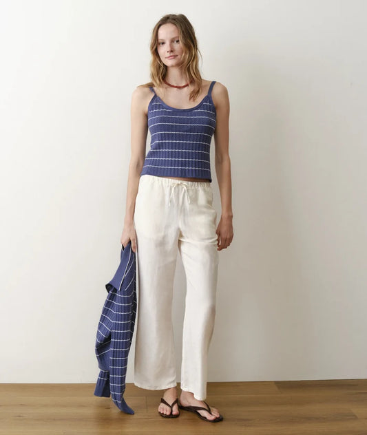 Linen Drawstring Pant Antique White