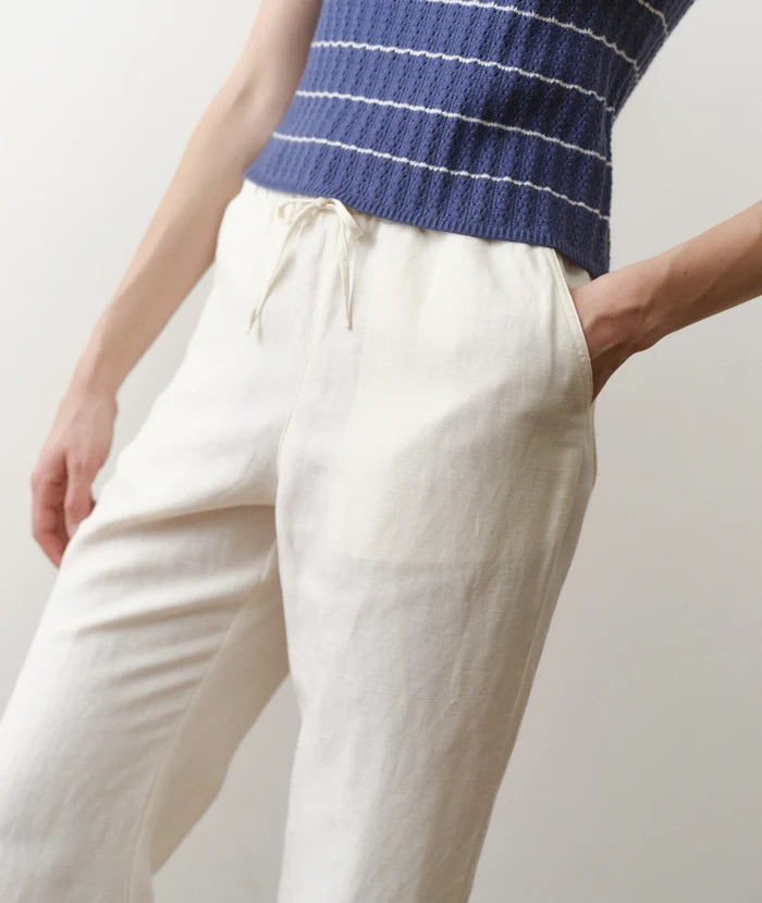 Linen Drawstring Pant Antique White