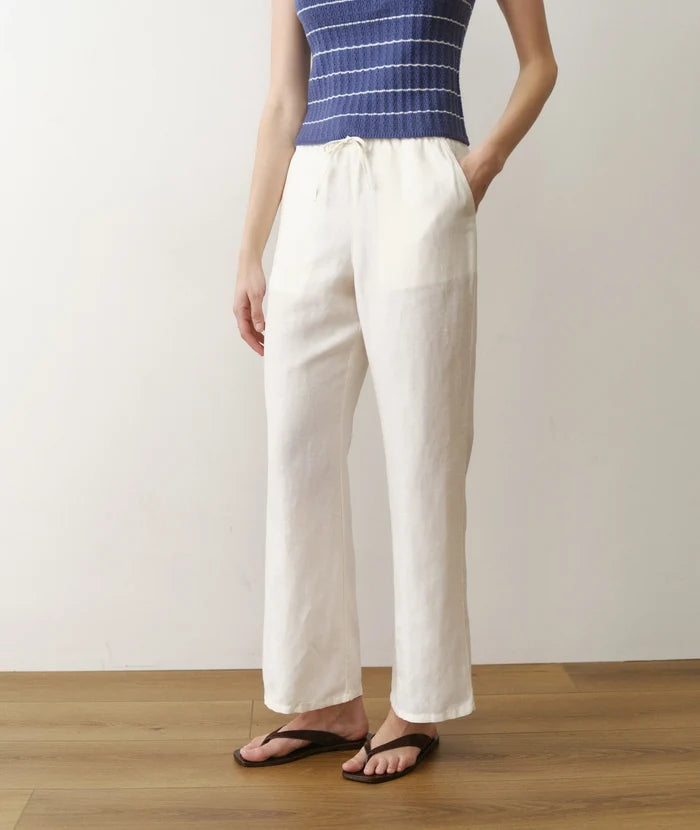 Linen Drawstring Pant Antique White