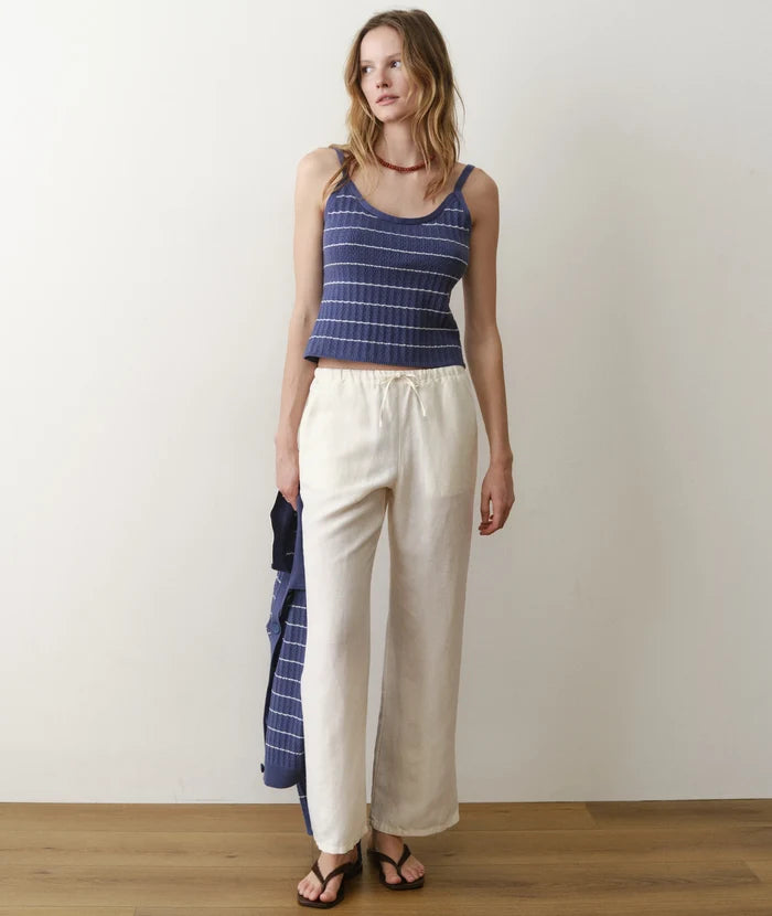 Linen Drawstring Pant Antique White