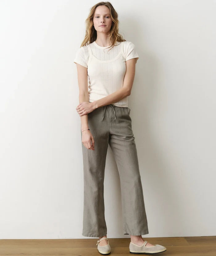 Linen Drawstring Pant Sea Spray
