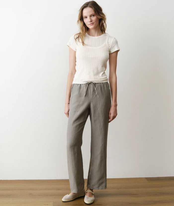 Linen Drawstring Pant Sea Spray