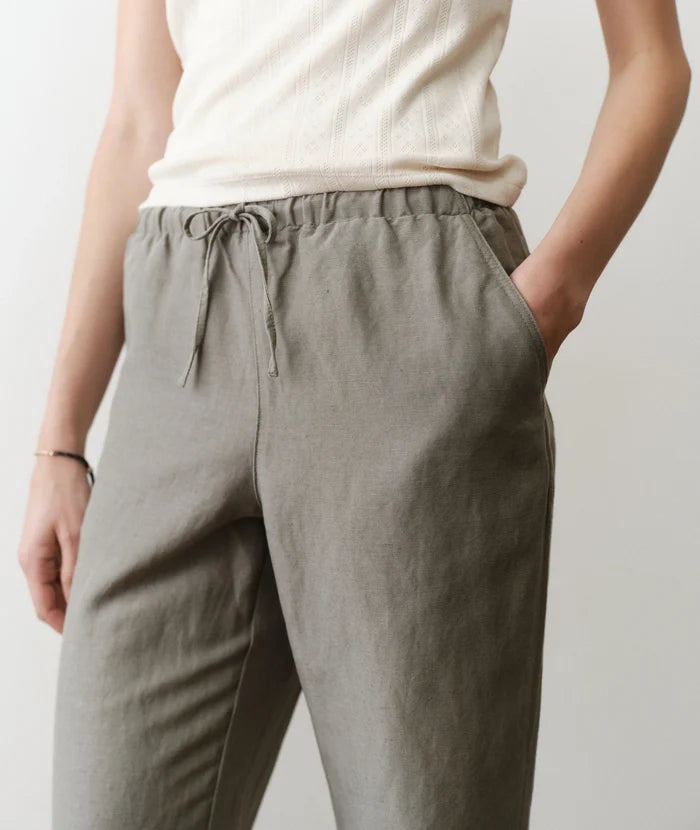Linen Drawstring Pant Sea Spray