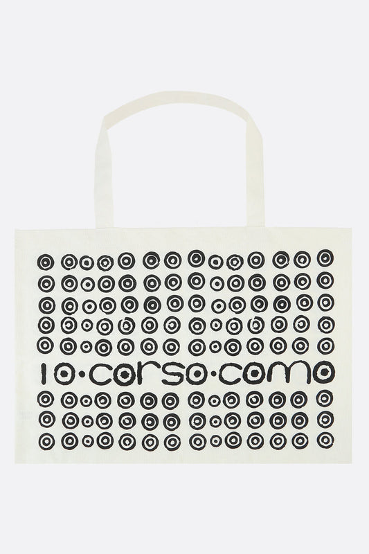 logo print canvas shopping bag