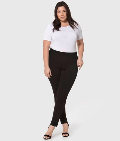 Lola Jeans Anna Ponte Mid-Rise Pull-On Ankle Pant in Black - Taryn x Philip Boutique