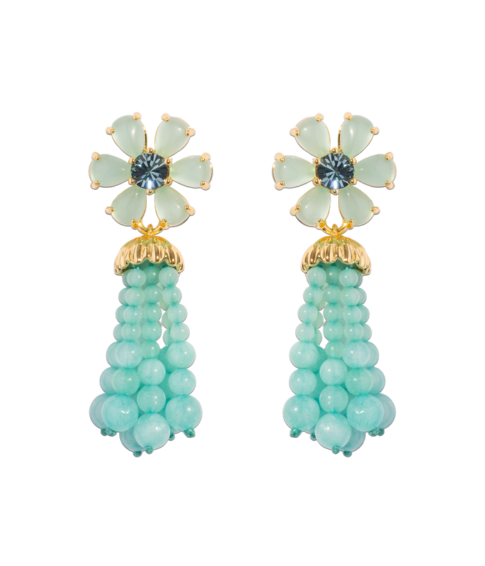 Loren Hope - Talia Tassel Earrings in Aqua